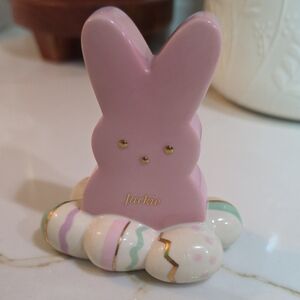Lenox Pink Bunny Accent with Gold Jackie Name Detail